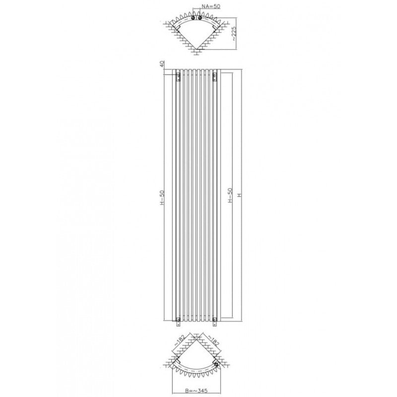 Corner Tower Radiator Eucotherm Corus Vertical Tube Corner Radiator | Radiators – Bath & More UK