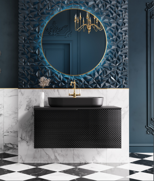 Frontline Glam 620mm Countertop Basin (Black)