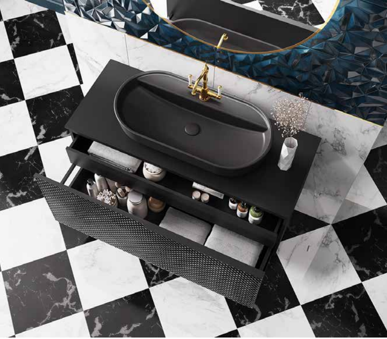 Frontline Glam 620mm Countertop Basin (Black)